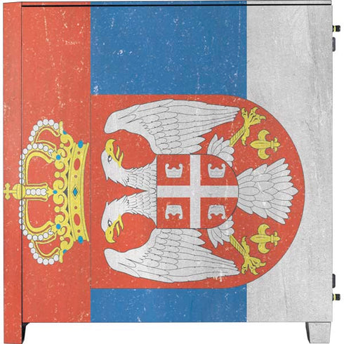 Serbia Flag Distressed Corsair 4000D Tempered Glass Mid-Tower ATX Case Skin